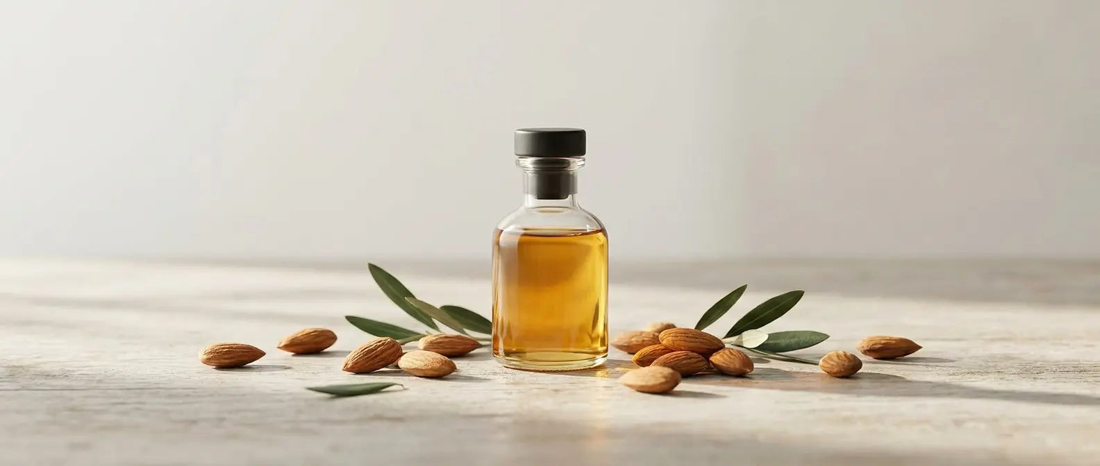Flesje zoete amandelolie met amandelen